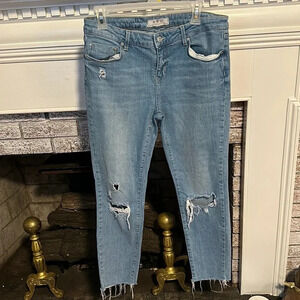 We the free distressed straight leg jeans